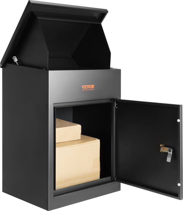 Pakketdoos - met Cijferslot - Pakketdoosvak voor 15-20 kg - Met Interne Scharnieren - Geschikt voor Binnentuinen - 44x35x58,3 cm - Zwart