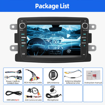 Android Autoradio – Multimedia Speler – Car Stereo – Touchscreen Radio – Navigatiesysteem – 7 Inch HD Scherm – Draadloze CarPlay & Android Auto – Microfoon & AHD Achteruitrijcamera
