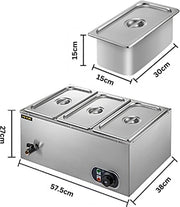 Buffet warmer PRO - Electric - Chafing Dish - Warming trays - Warming trays 3 for buffet - 3 parts
