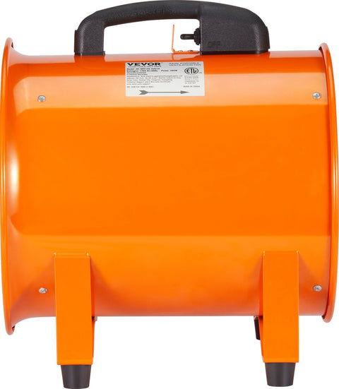 Bouwventilatoren - Bouwventilator Blower - 481 L/S - IndustriëLe Ventilator - 145W AC - Axiaalventilator Met 10 M Slang - Voor Magazijnen - Bouwplaatsen - Fabrieken - Kelders, Keukens - Oranje