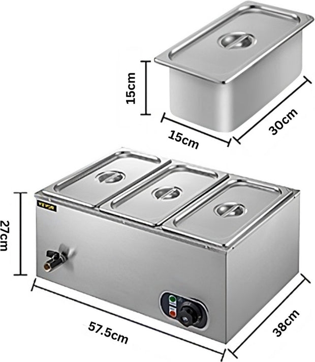Buffet warmer PRO - Electric - Chafing Dish - Warming trays - Warming trays 3 for buffet - 3 parts