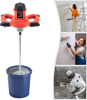Cement mixer - Mortar mixer - Cement - Hand stirrer - Cement mortar - Double blade - 1500W - 220V - Length 88.5cm