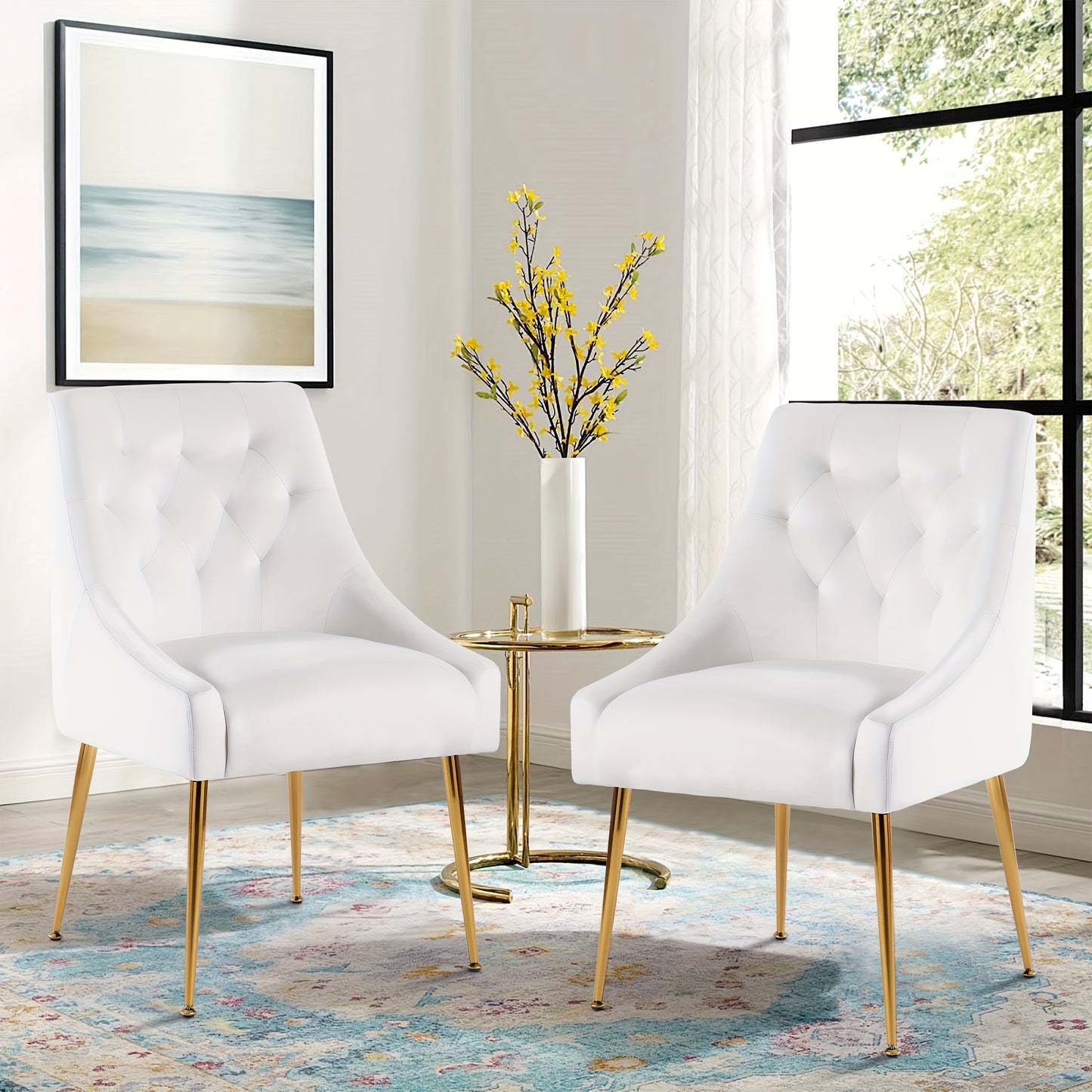 Fauteuil – Stoel – Relaxfauteuil – Loungestoel – Woonkamerstoel – Set van 2 – Mid-Century Velvet Bekleding – Verstelbare Rugleuning & Armleuning – Metalen Poten – Zachte, Makkelijk Schoon Te Maken Stoffering