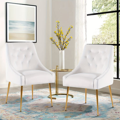 Fauteuil – Stoel – Relaxfauteuil – Loungestoel – Woonkamerstoel – Set van 2 – Mid-Century Velvet Bekleding – Verstelbare Rugleuning & Armleuning – Metalen Poten – Zachte, Makkelijk Schoon Te Maken Stoffering
