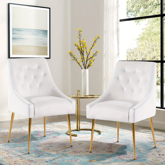Fauteuil – Stoel – Relaxfauteuil – Loungestoel – Woonkamerstoel – Set van 2 – Mid-Century Velvet Bekleding – Verstelbare Rugleuning & Armleuning – Metalen Poten – Zachte, Makkelijk Schoon Te Maken Stoffering