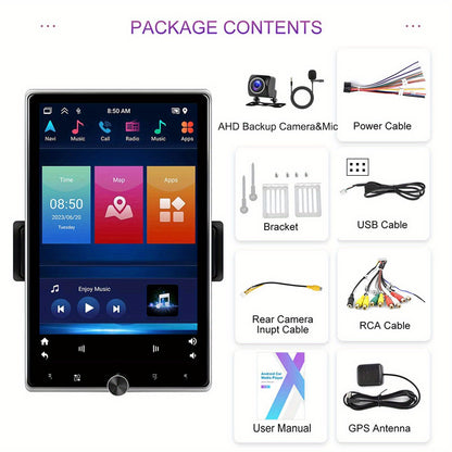 Android 15.0 Single Din Auto Radio – Autostereo – Autoradio – Multimedia Speler – Navigatiesysteem – Met AHD Achteruitrijcamera – 10,4 Inch HD Touchscreen – Draadloze CarPlay & Android Auto