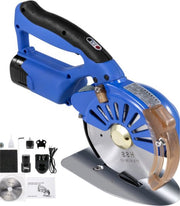 Roterende Snijder - Elektrische Schaar - Professioneel Cirkelzaag - voor het Snijden van Stof, Katoen, Leer, Ambachten - Draadloze doe-het-zelf-Gereedschappen voor Patchwork - 125 mm Snijbladen - Blauw