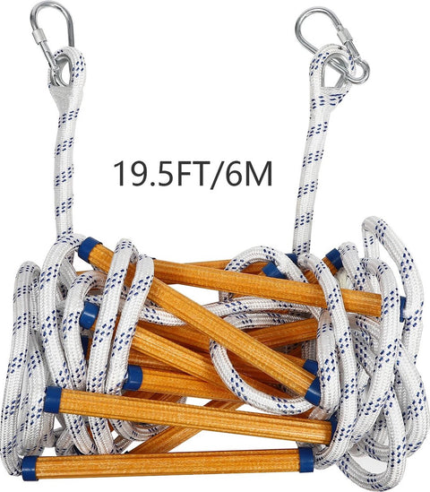 6m Escape Ladder - Rope Ladder Fire Safety - Fire Ladder - Multifunctional Heavy Duty Emergency Ladder - Load up to 200 kg