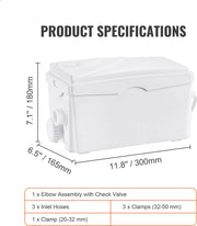 Afvalwaterpomp – 350W – 6000 L/U Debiet – 7M Opvoerhoogte – Hittebestendig en Antimicrobieel – Met 3 Waterinlaten voor Kelder - Keuken - Gootsteen - Douche en Badkuip