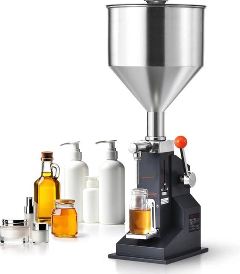 Handmatige vulmachine - Vloeistofvulmachine - 5 - 50 ml - 10 liter trechter - Met pedaal - Verstelbare capaciteit - Voor diverse vloeistoffen