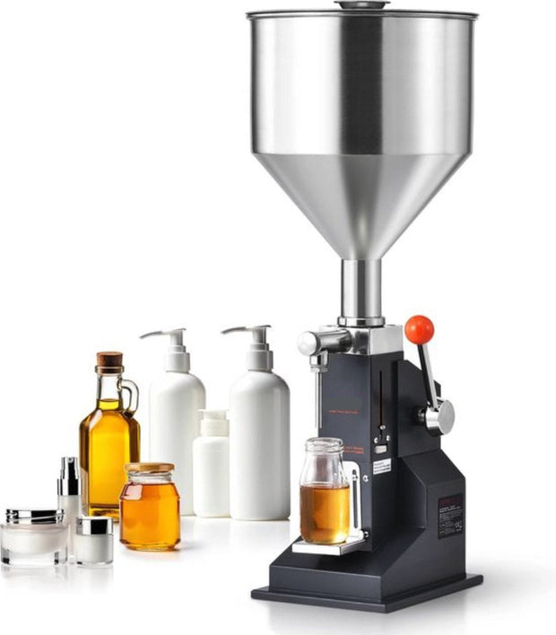 Handmatige vulmachine - Vloeistofvulmachine - 5 - 50 ml - 10 liter trechter - Met pedaal - Verstelbare capaciteit - Voor diverse vloeistoffen