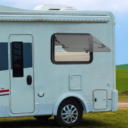Schuifraam Caravan – Raam Camper – Ventilatieraam – Inzethor – Zonneluifel – Aluminium Frame – 85° Openstand – Geïntegreerd Hor en Zonwering Zwart