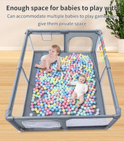 Opvouwbare babybox - Babyspeeltuin - Grondbox - Speelbox - Veiligheidshek - Baby kruipruimte - Inklapbaar - Ballenbak - Grijs - 120x180cm