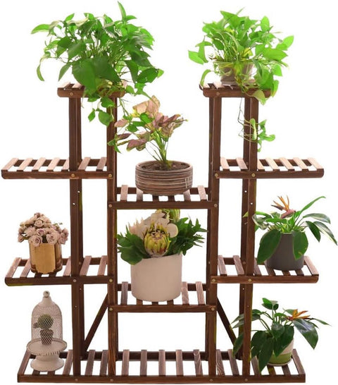 Plantenrek - Plantenrek Binnen - Plantentafel - Plantenstandaard - Plantenzuil - Planten Meubel - Houten Plant Stand - Creatieve Planten Kast - Voor Meerdere Planten - Hout