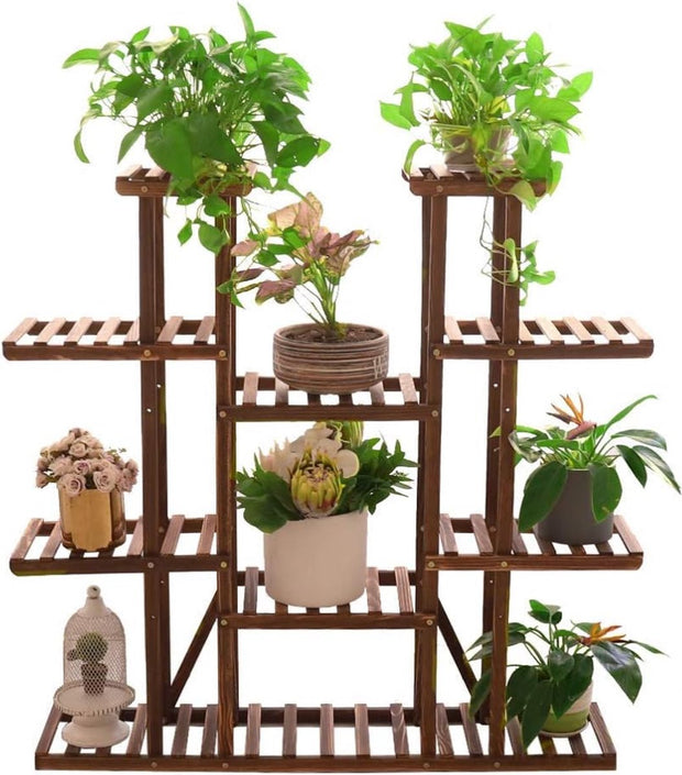 Plantenrek - Plantenrek Binnen - Plantentafel - Plantenstandaard - Plantenzuil - Planten Meubel - Houten Plant Stand - Creatieve Planten Kast - Voor Meerdere Planten - Hout