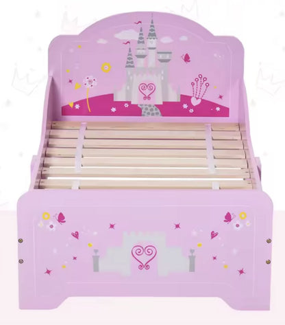 Children's bed - Princess bed - Bed - Castle - Pink - 140x70cm
