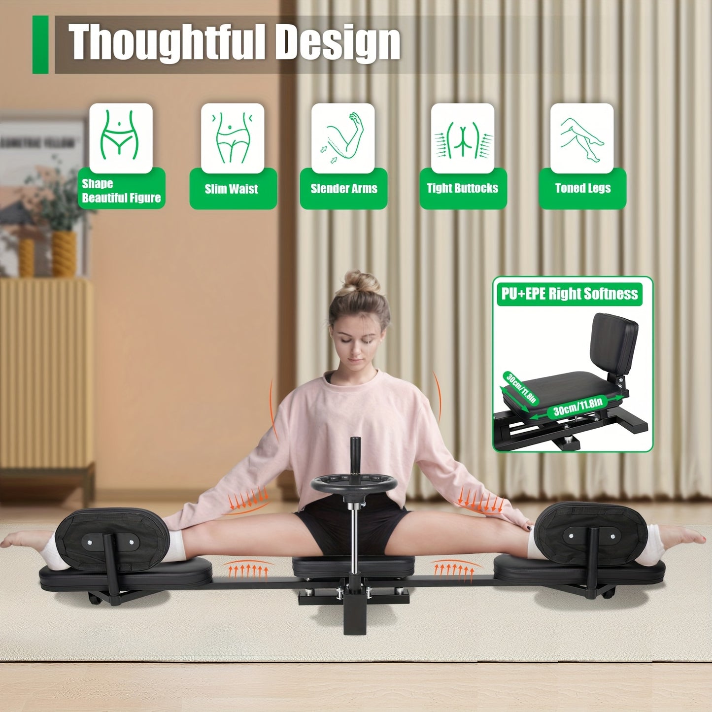 Beenstrekkingsmachine – Beenstretcher – Stretchapparaat – Flexibiliteitstrainer – Spagaattrainer – Verstelbaar Tot 180° – Robuust Stalen Frame Met Antislip