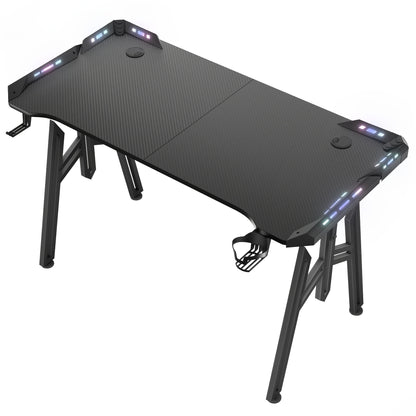 Gamingtafel – Game Bureau – Gaming Desk – Computerbureau – Werktafel – 140 cm – MDF Tafelblad – Stevig Metalen M-Poten