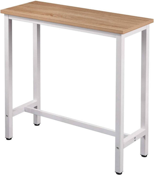Hoge Koffie Thee Toonbank - Bartafel - Bistro Cocktail Eettafel - Vintage MDF Hout - Tafel voor keuken Bar & Balkon - Binnen & Buiten - 100x40x100cm - Wit