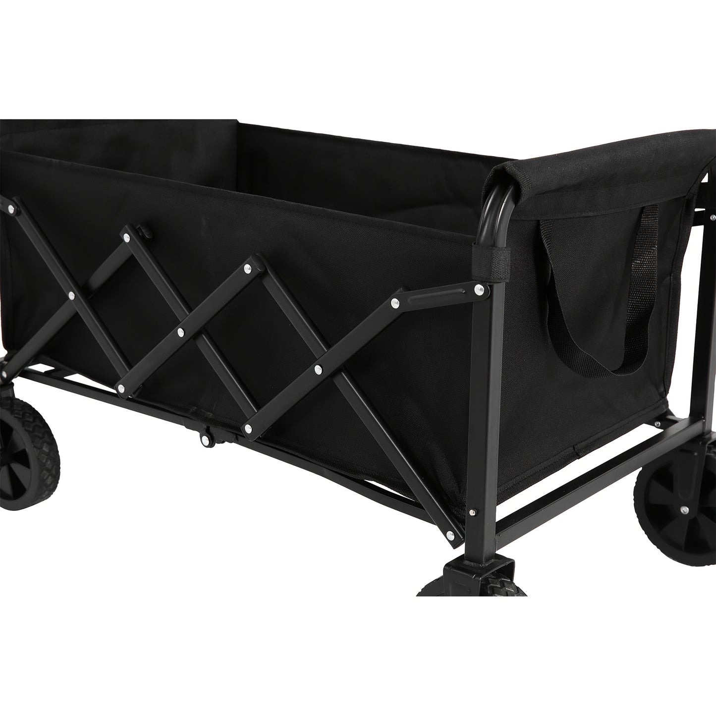 Bolderkar – Inklapbare Wagen – Vouwkar – Transportkar – Tuinkar – Zwart – Lichtgewicht Metalen Frame – Duurzame Rubberen Wielen