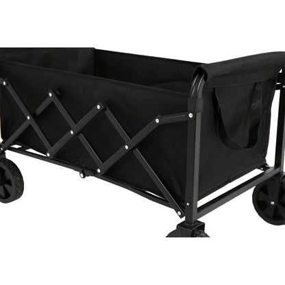 Bolderkar – Inklapbare Wagen – Vouwkar – Transportkar – Tuinkar – Zwart – Lichtgewicht Metalen Frame – Duurzame Rubberen Wielen