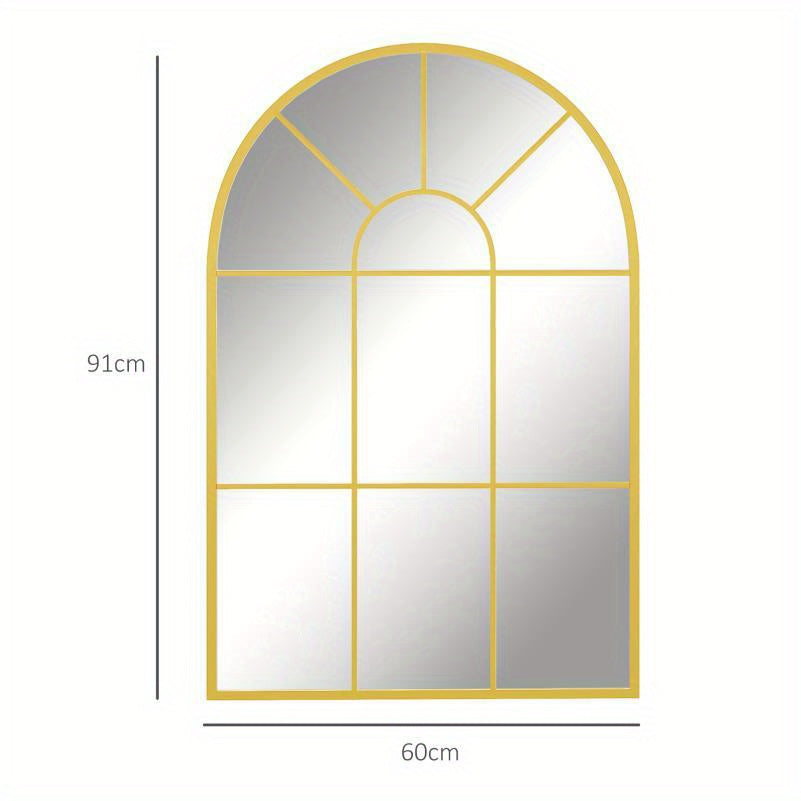 Wandspiegel – Passpiegel – Staande Spiegel – Hangspiegel – Woondecoratie – Gouden Frame – Uniek Onregelmatig Design – 91x60 cm Verticaal – Zonder Elektriciteit