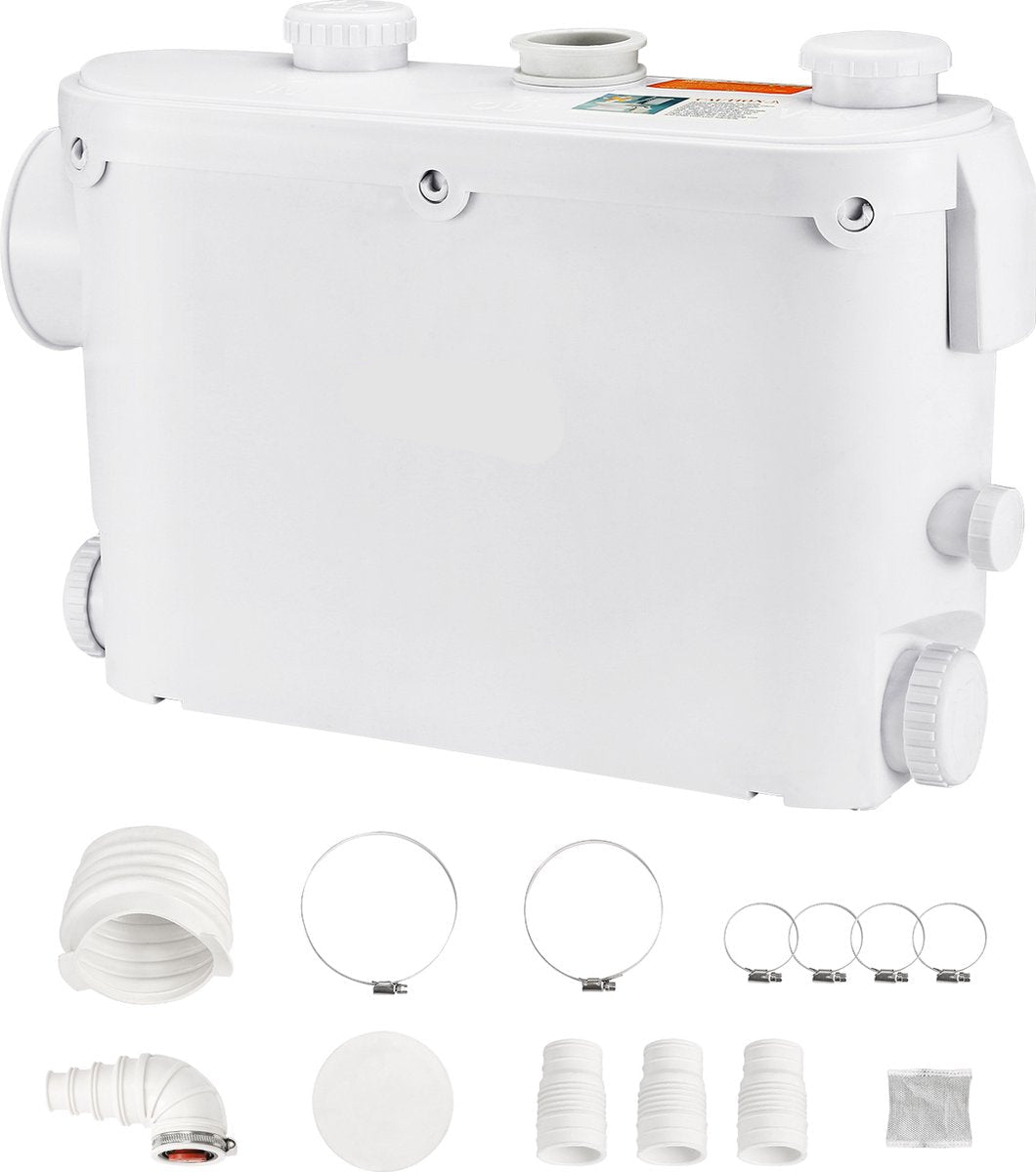 Rioollift - Ingebouwde Terugslagklep - 500W - 8m Opvoerhoogte - 6600l/U - 2900rpm - Olie Om Heet Water Te Weerstaan - Effectieve Antimicrobiële - Geschikt Voor Toiletten - Douches - Wasruimtes - Badkamers