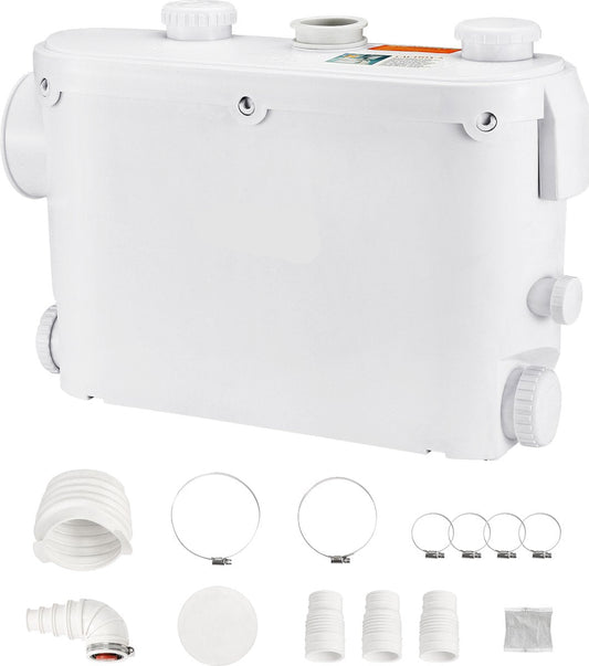 Rioollift - Ingebouwde Terugslagklep - 500W - 8m Opvoerhoogte - 6600l/U - 2900rpm - Olie Om Heet Water Te Weerstaan - Effectieve Antimicrobiële - Geschikt Voor Toiletten - Douches - Wasruimtes - Badkamers