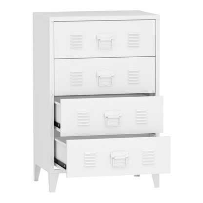 Stalen Kast – Metalen Ladekast – Archiefkast – Kantoorkast – Opbergkast – Industrieel Design – 80x40x92 cm – Ventilatieladen