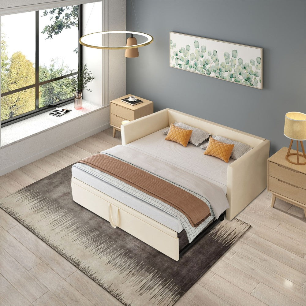 2-in-1 Slaapbank – Bedbank – Slaapbankbed – Uitschuifbare Bank – Multifunctionele Bank – 90/180x200 cm XL Slaapfunctie – Fluwelen Bekleding