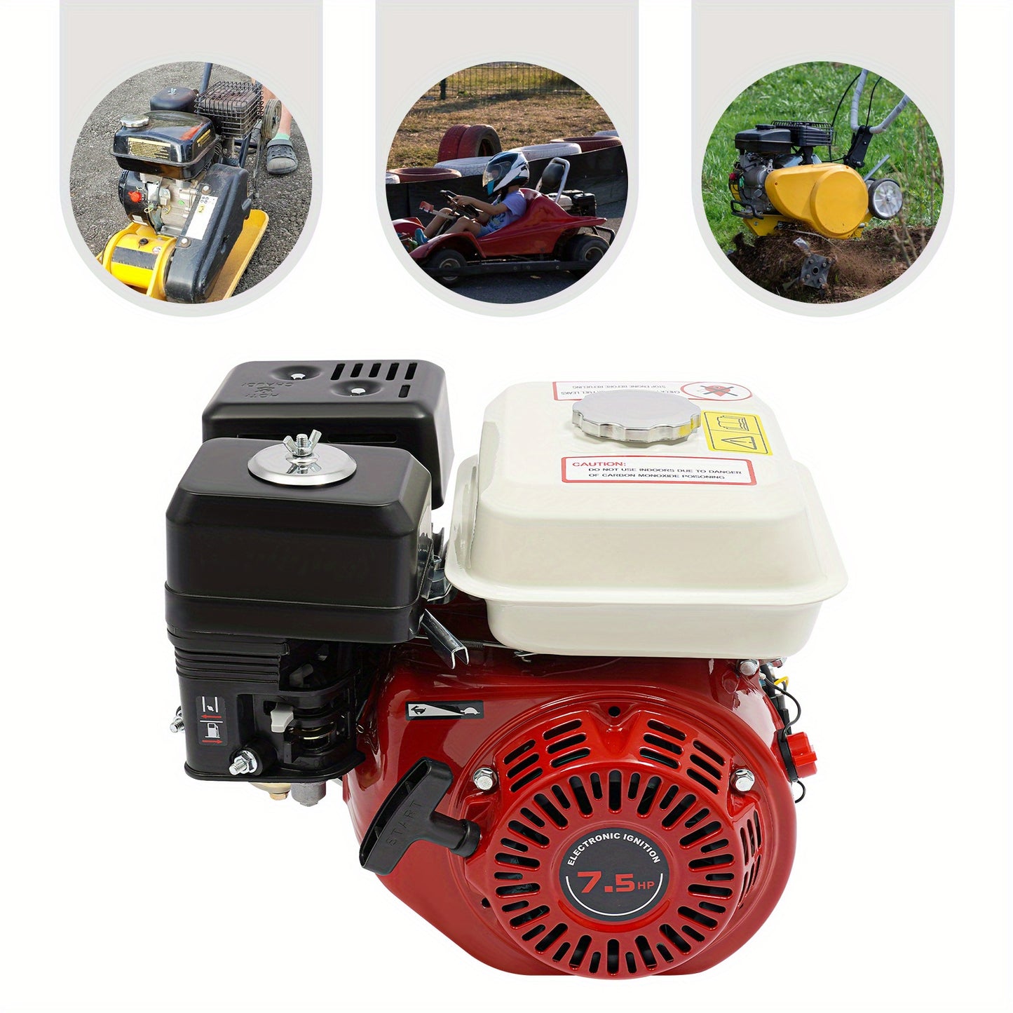 Motorblok – Benzinemotor – 4-Takt Motor – Compact Motor – Duurzaam Motorblok – 7,5 PK – Handstart – Geschikt Voor Zware Machines