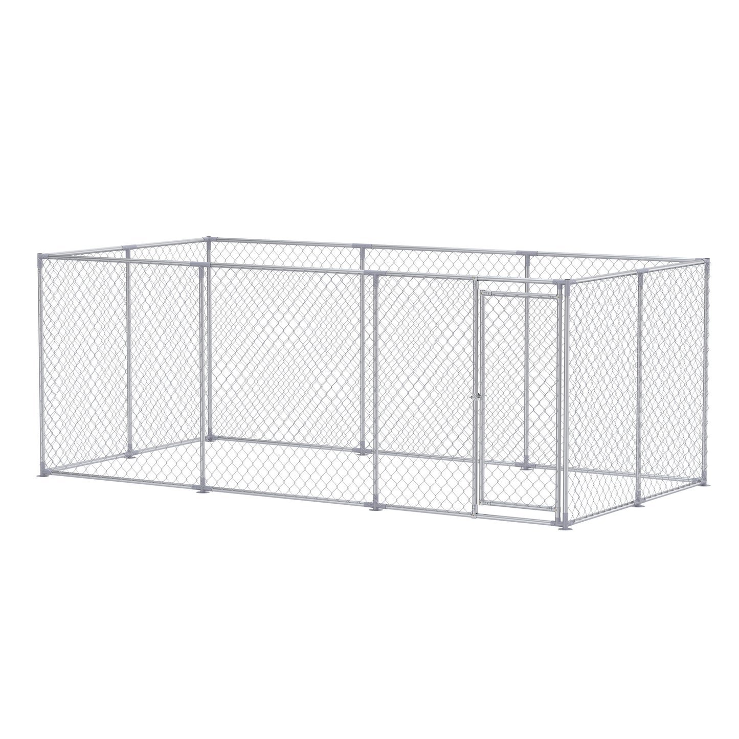 Hondenhok – Hondenren – Hondenkooi – Dierverblijf – Hondenhek – Gegalvaniseerd Staal – 200x150x150 cm – Veilig Met Slot