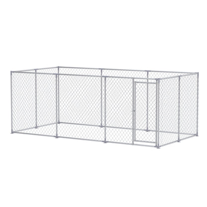 Hondenhok – Hondenren – Hondenkooi – Dierverblijf – Hondenhek – Gegalvaniseerd Staal – 200x150x150 cm – Veilig Met Slot
