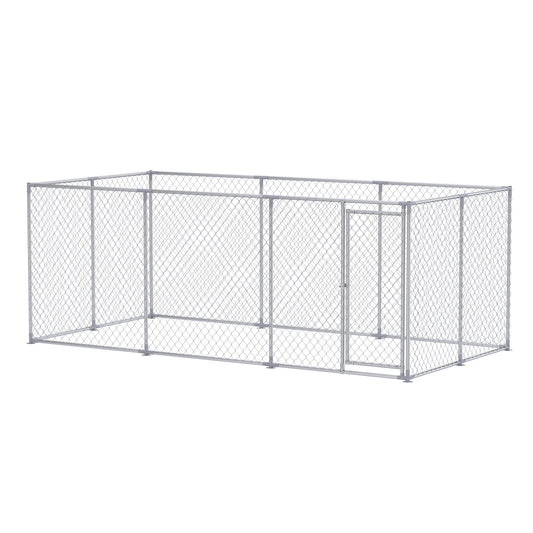 Hondenhok – Hondenren – Hondenkooi – Dierverblijf – Hondenhek – Gegalvaniseerd Staal – 200x150x150 cm – Veilig Met Slot
