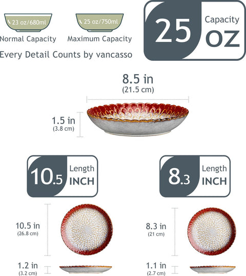 Groen - 12-delig - Bloembladpatroom - Porselein - Borden - Bordenset - Serviesset 6 Persoons - Borden Set