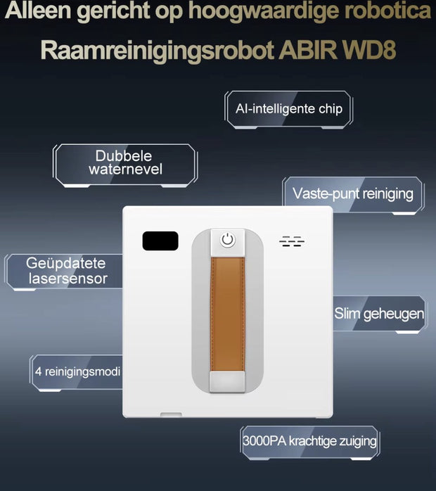 Robot Ramenreiniger - Robot raamwasser - Robot ramenwasser - Dubbel watersproeier - Slim geheugen - App control - Afstandsbediening - Wit