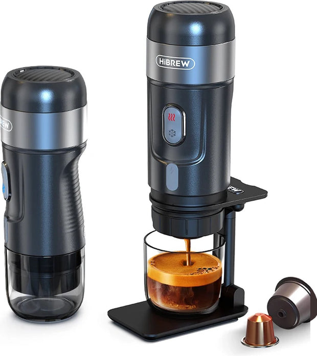 Draagbare Koffiemachine - Elektrisch Koffiezetapparaat - Voor Onderweg - 12V Espresso Maker - Portable Coffee Brew Machine - Warm en Koud Extractie - Opwarm-functie - 15 bar Extractie - 80W