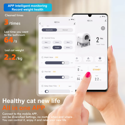 Zelfreinigende Kattenbak – Slimme Kattenbak – Automatische Kattenbak – Grote Kattenbak – Geurbeheersing – Extra Grote Capaciteit – App Bediening – Anti-Klem Sensor