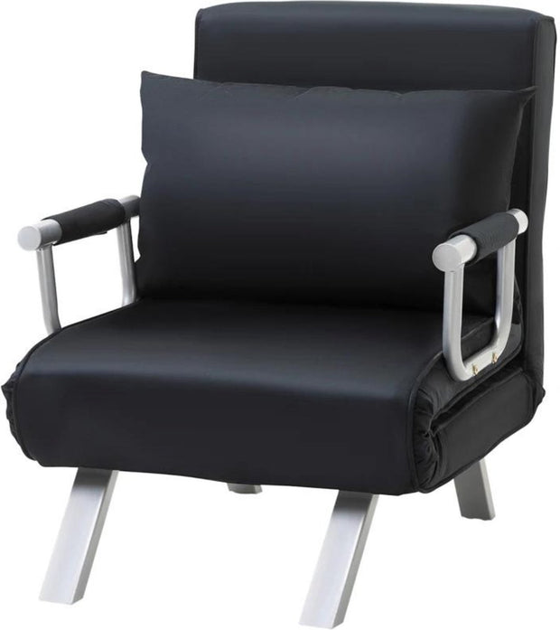 Slaapstoel - Uitklapbaar - Slaapbank - Logeerbed - Zetelbed - Slaapfauteuil - Vouwbed - 1 persoons - Zeer comfortabel - Zwart