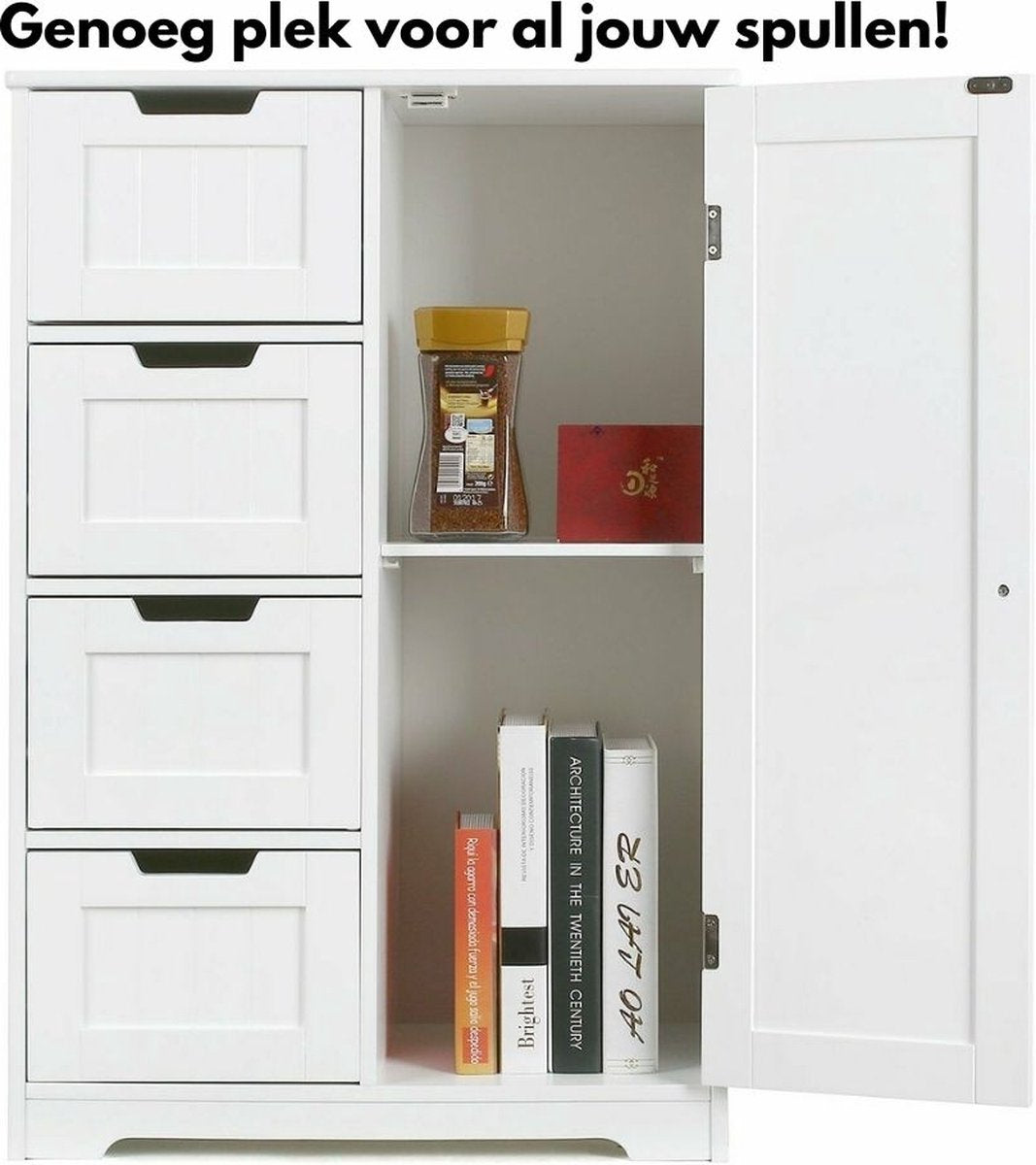 Homesse Badkamer Kastje - Badkamermeubel - Badkamer Accessoires - Wastafel Onderkast - Ladekastje - Wit