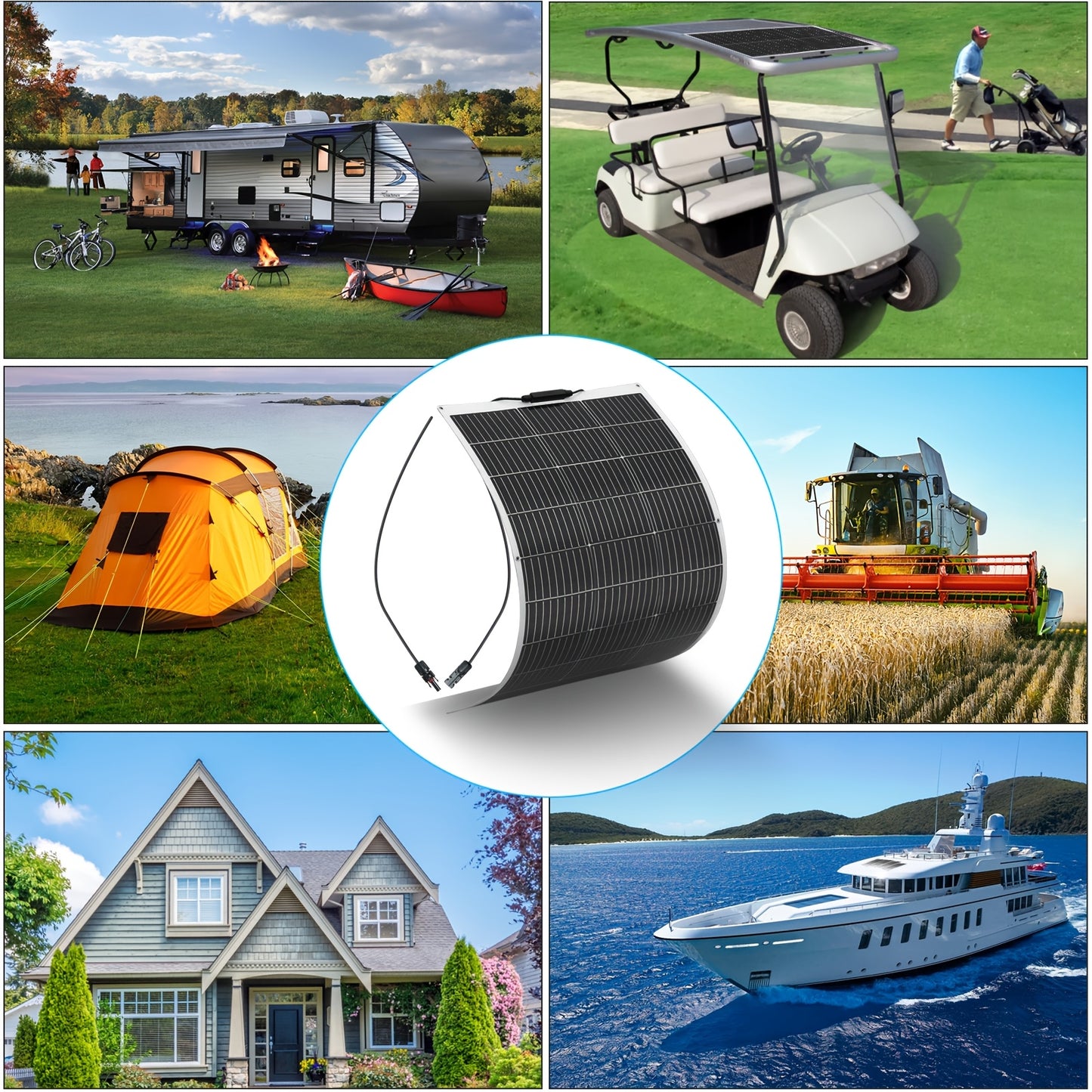 Zonnepaneel Kit – Zonnepanelen Set – Zonnepaneel Set – Zonnepaneel Systeem – 200W Flexibel Monokristallijn – 20A Laadregelaar – 12V Accu Opladen