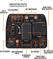 Super silent Inverter Generator 3300 W - Petrol, 4-stroke - With USB and 230V sockets - Emergency power generator for camping, travelling and war emergencies