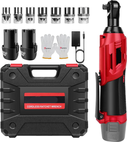 Ratelsleutel - Elektrische Ratelsleutel - Draadloze Ratelsleutel - Dopsleutel Set - Ratel Set - met Koffer - 2x Accu - Snellader - 200Nm - 3"/8" - 1500Mah