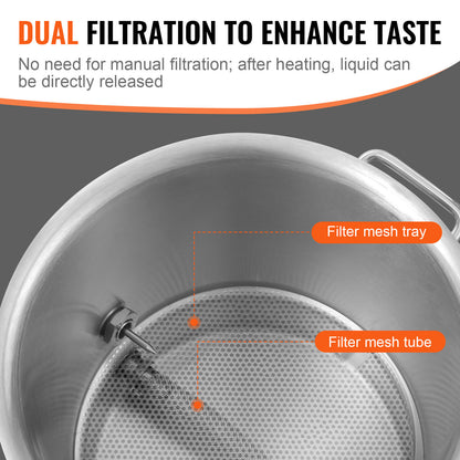 Brouwketel – Brouwpan – Maischketel – Bierbrouwketel – Fermentatieketel – 60 Liter Capaciteit – Roestvrij Staal Tri Ply Bodem