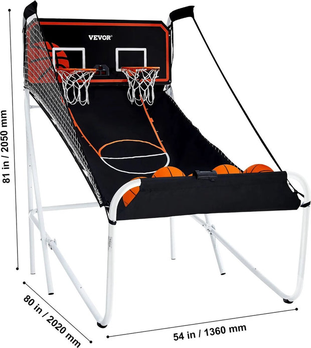 Basketbal Arcade - Inclusief 4 Ballen En Pomp - Opvouwbaar - 80x54x81 inch