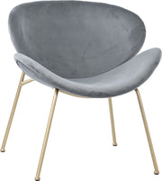 Eetkamerstoel - met Gouden Metalen Poten - Elegante Fluwelen Stoelen - Luxe en Comfortabel Design - voor Woonkamer - Eetkamer en Lounge - Set van 2  Grijs