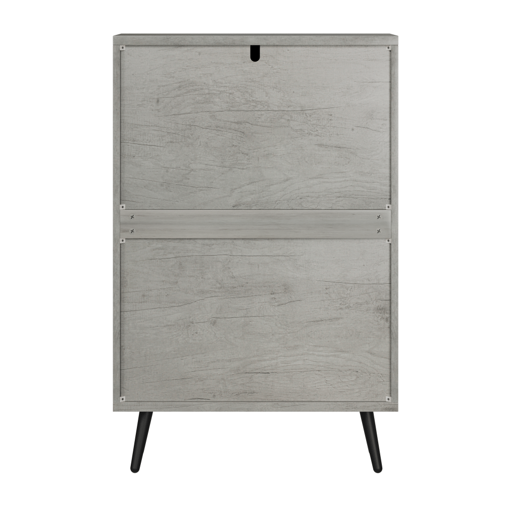 Schoenenkast – Schoenenrek – Opbergkast – Schoenenopberger – Halmeubel – Grijs MDF – 2 Dubbele Klapladen – Compact 60 cm Breed