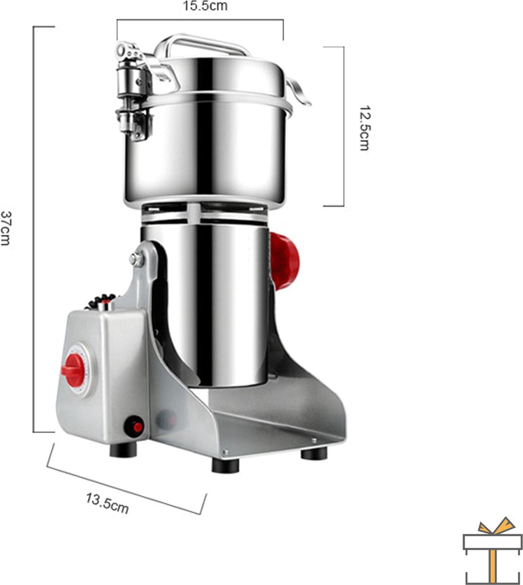 Professionele Elektrische Graanmolen - Spice Grinder - Kruidenmolen - Kruiden Maler - RVS - 2500W - 800 gram