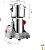 Professionele Elektrische Graanmolen - Spice Grinder - Kruidenmolen - Kruiden Maler - RVS - 2500W - 800 gram