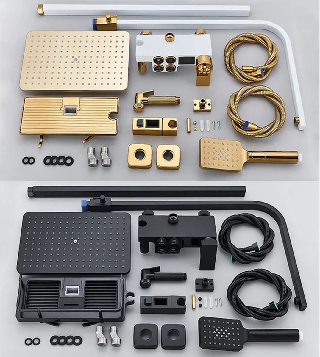 Black Bathroom Shower Faucet Set - Shower Faucet - Smart Digital Display - Shower Mixer - Shower Head